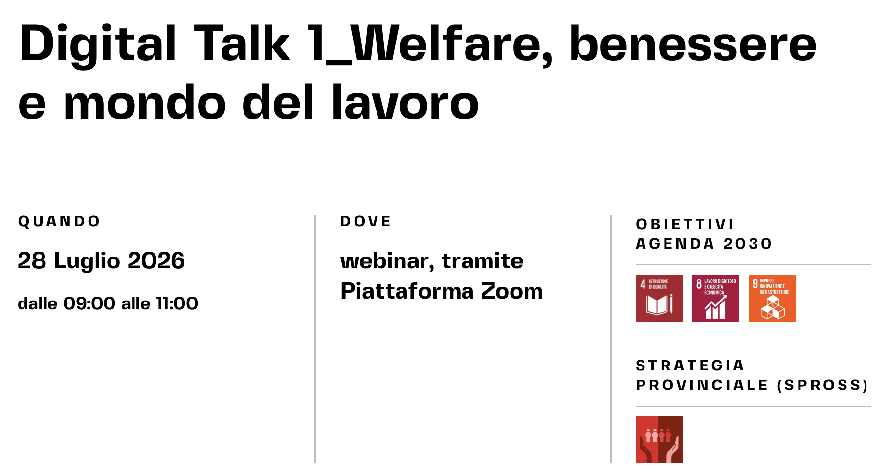 Welfare, benessere e mondo del lavoro